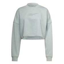 Reebok Studio Vector Knit Crew Women's Long Sleeve Shirt, Seaside Grey 